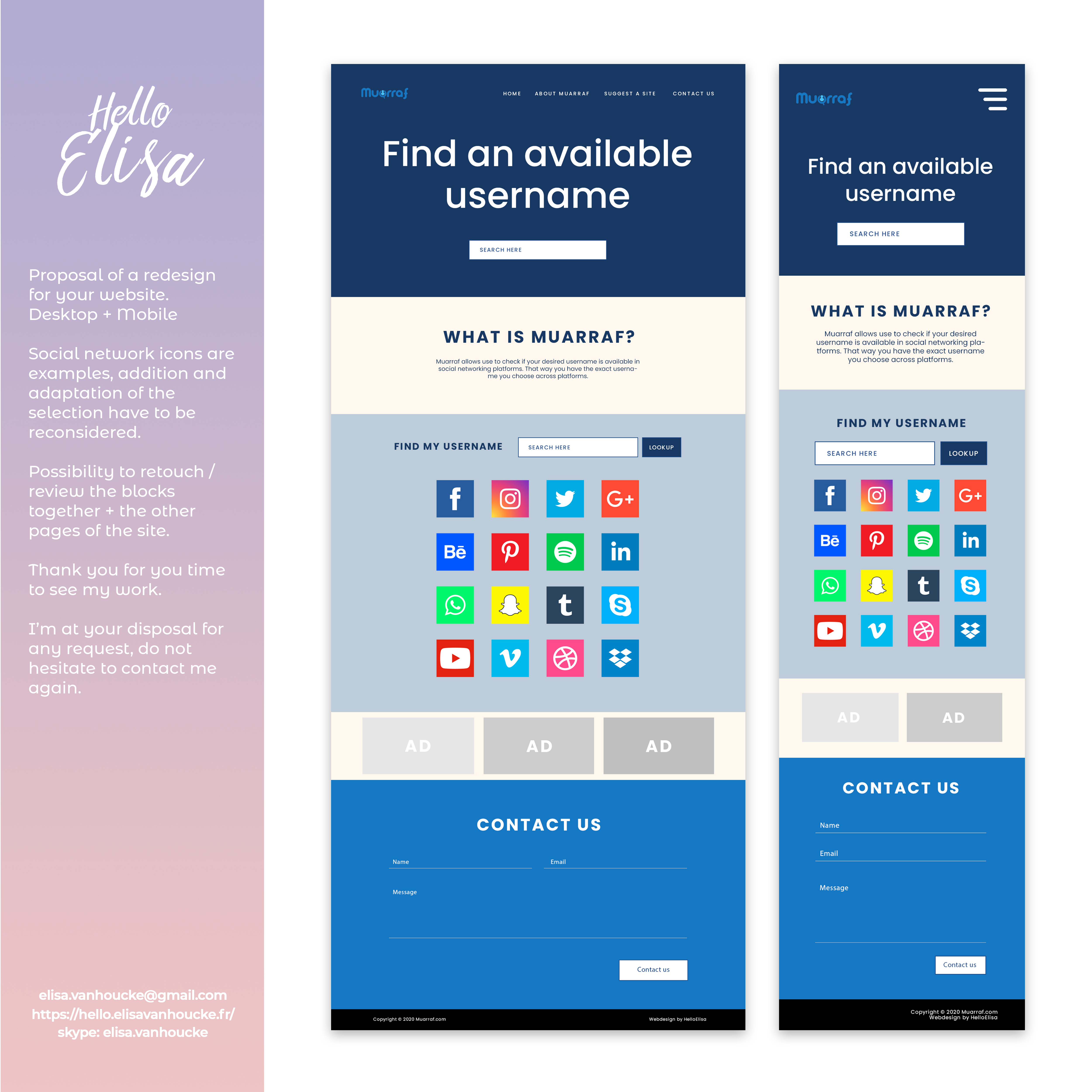 Web Design by elisa.vanhoucke for this project | Design #25489113