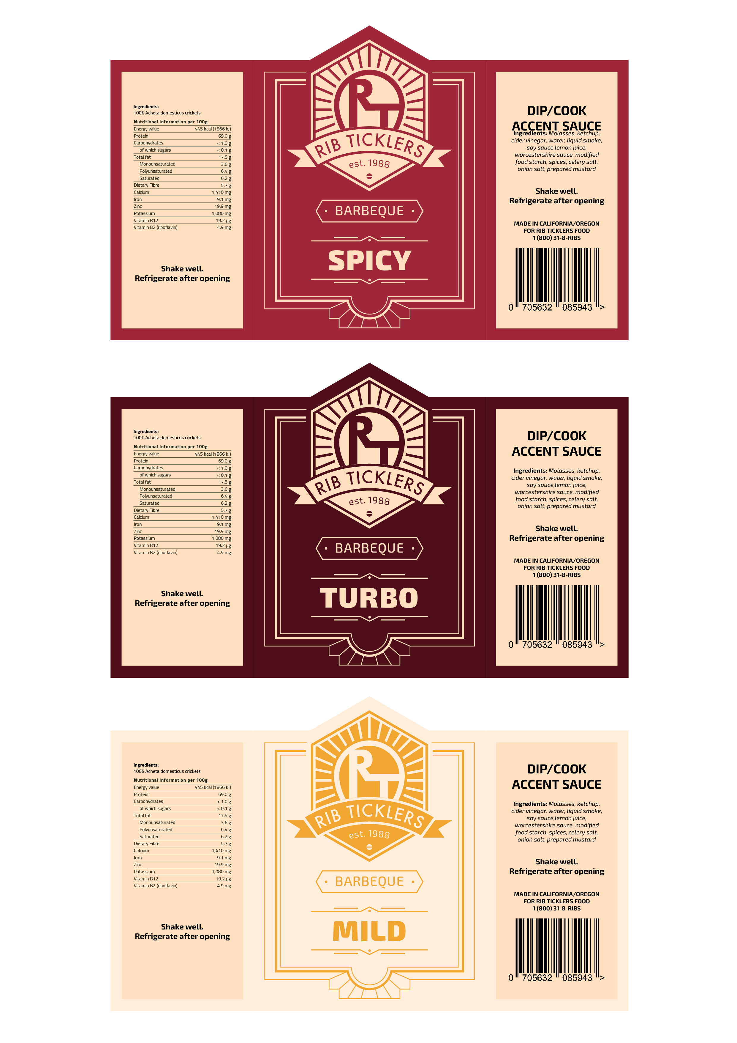 Diseño de Etiqueta por imrannuger para Ribticklers BBQ Sauce | Diseño #25511521