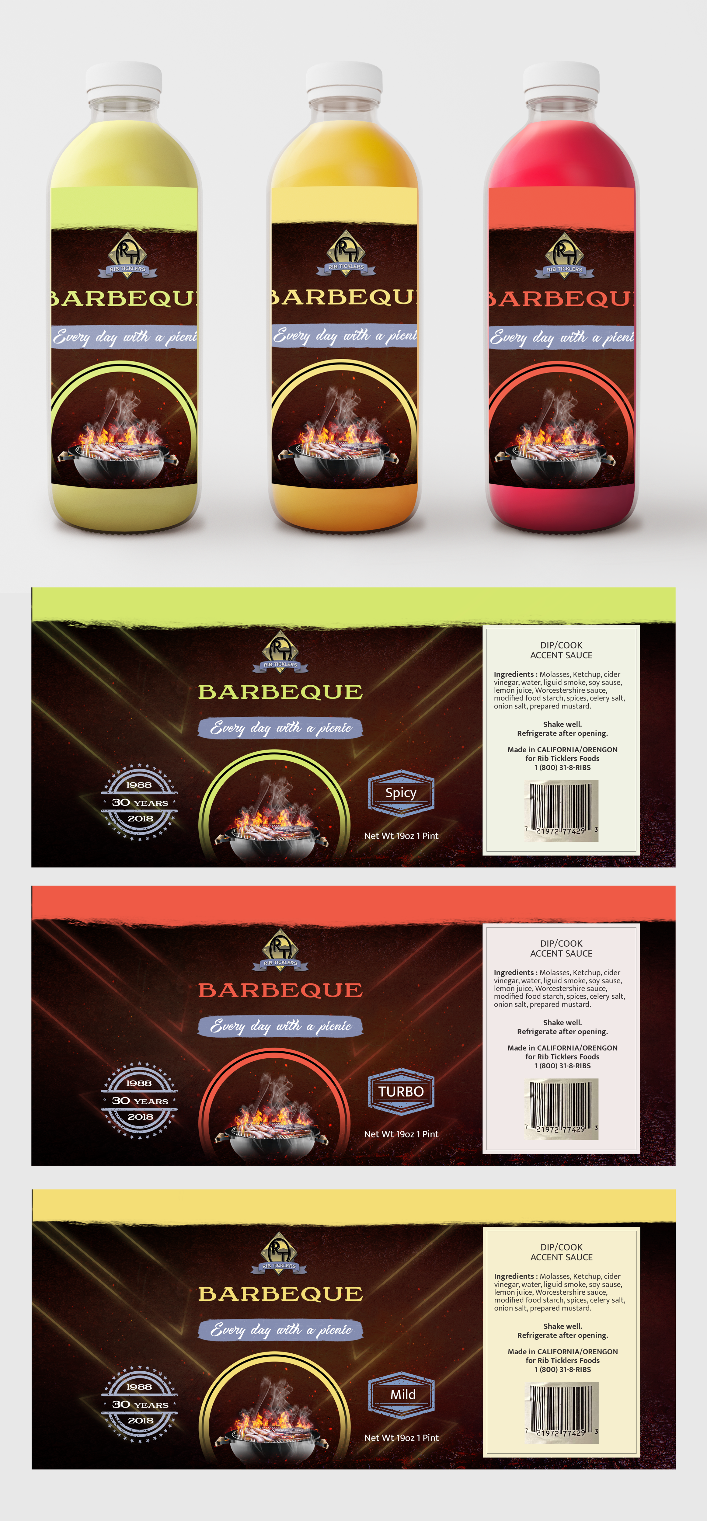 Diseño de Etiqueta por tanya_gaysina59 para Ribticklers BBQ Sauce | Diseño #25505795