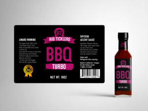 Label Design by Sergio Coelho for Ribticklers BBQ Sauce | Design: #25536714