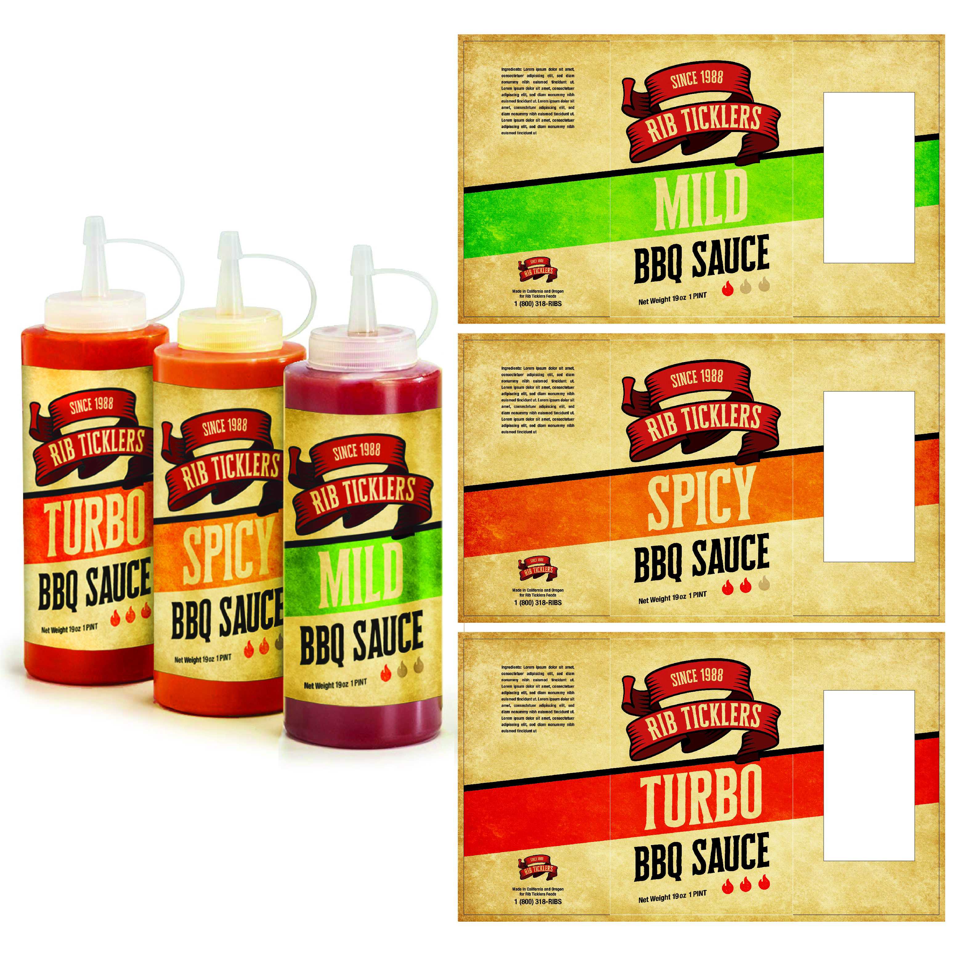 Diseño de Etiqueta por Josh Bryant para Ribticklers BBQ Sauce | Diseño #25538086