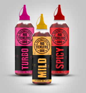 Label Design by Radsky17 for Ribticklers BBQ Sauce | Design: #25539643