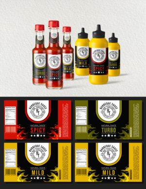 Label Design by Rid D. Sign for Ribticklers BBQ Sauce | Design: #25506087