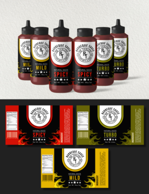 Label Design by Rid D. Sign for Ribticklers BBQ Sauce | Design: #25516805