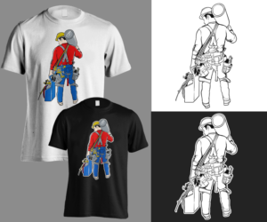 Construction Man  | T-shirt Design by Andi Yan