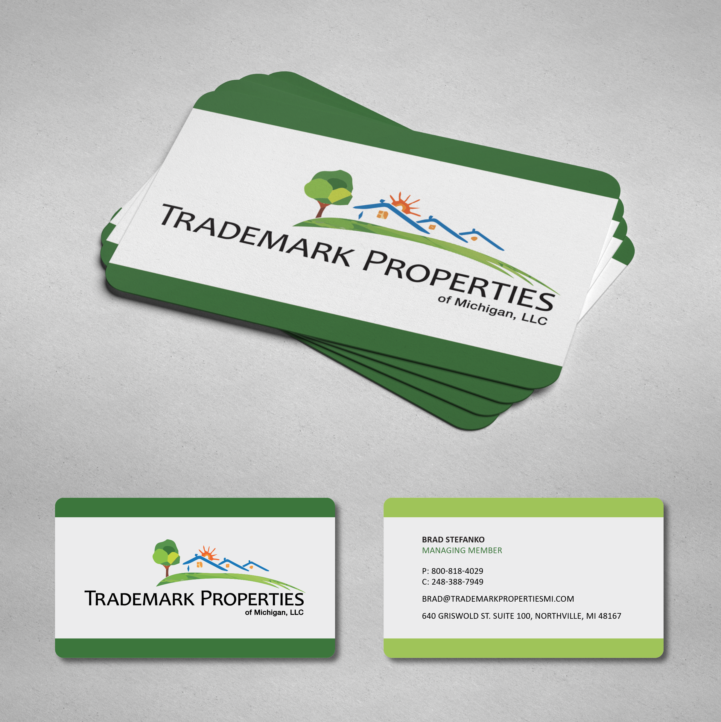 Diseño de Tarjeta de Presentación por masher para Trademark Properties of Michigan, LLC | Diseño #25494449