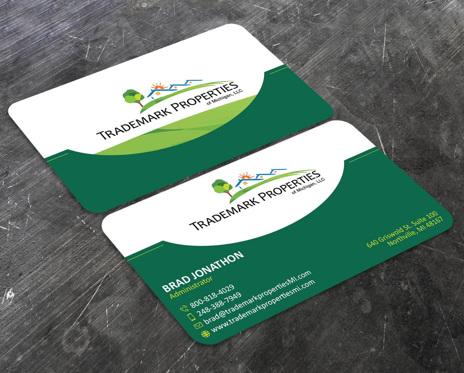 Business Card Design by Verified artistry (Design garden) for Trademark Properties of Michigan, LLC | Design #25510239