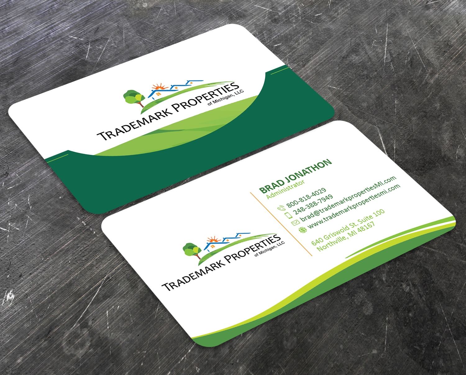 Business Card Design by Verified artistry (Design garden) for Trademark Properties of Michigan, LLC | Design #25510241