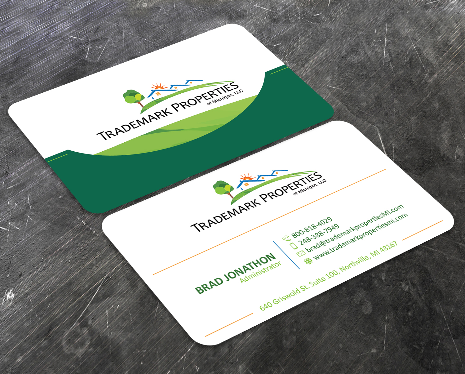 Business Card Design by Verified artistry (Design garden) for Trademark Properties of Michigan, LLC | Design #25510247