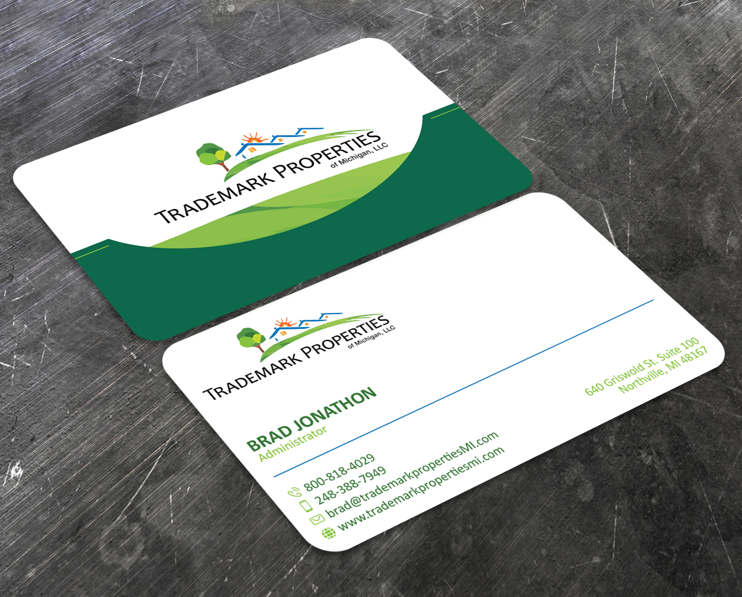 Diseño de Tarjeta de Presentación por Verified artistry (Design garden) para Trademark Properties of Michigan, LLC | Diseño #25510248