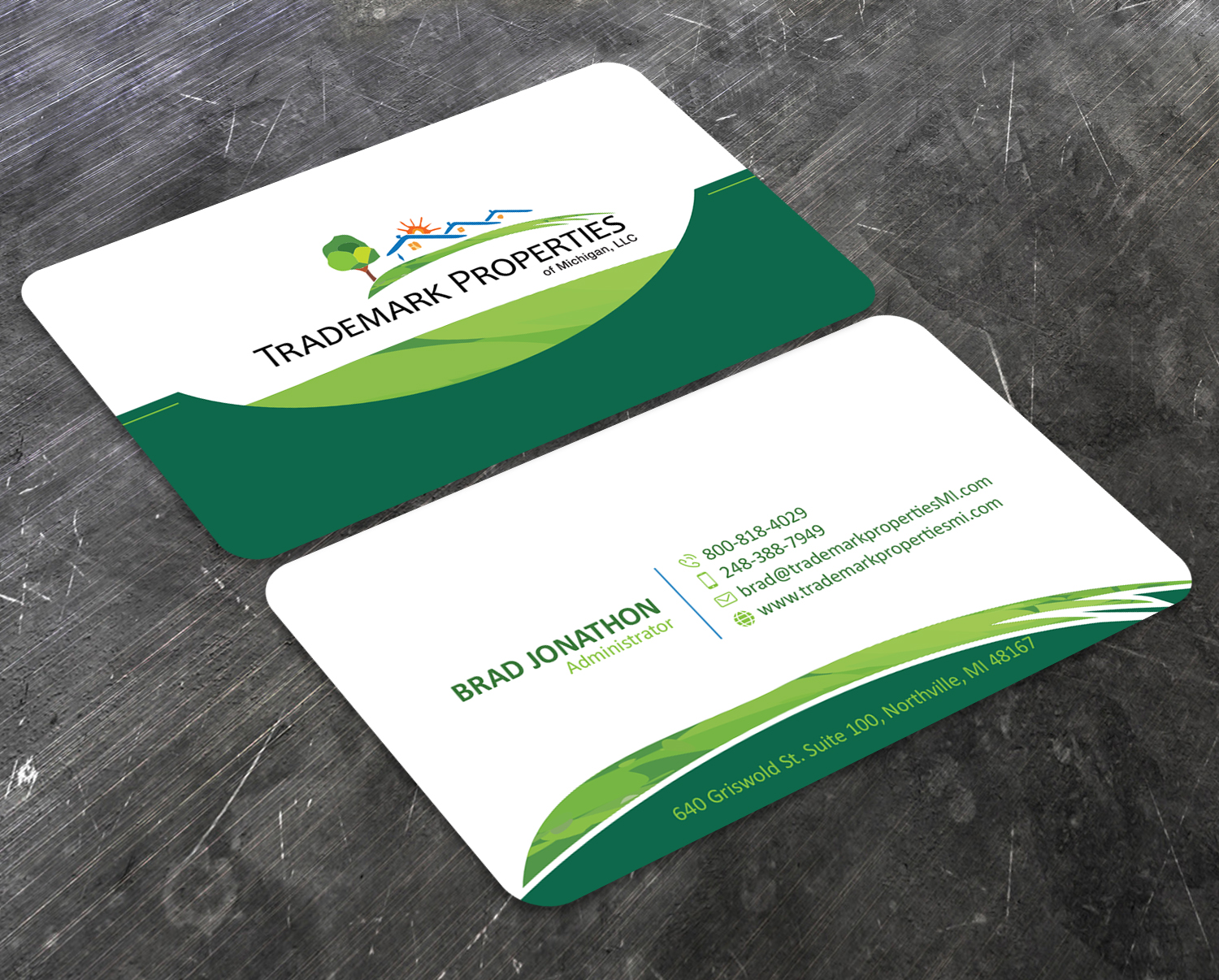 Business Card Design by Verified artistry (Design garden) for Trademark Properties of Michigan, LLC | Design #25510251