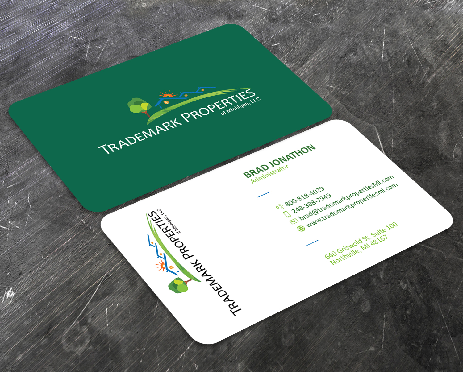 Business Card Design by Verified artistry (Design garden) for Trademark Properties of Michigan, LLC | Design #25510263