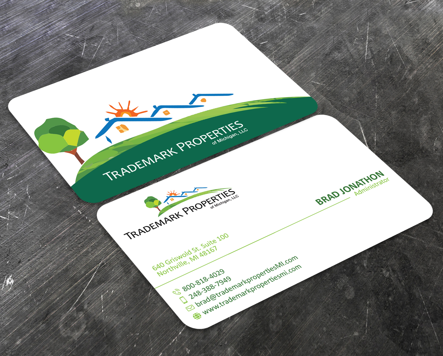 Visitenkarten-Design von Verified artistry (Design garden) für Trademark Properties of Michigan, LLC | Design #25510267