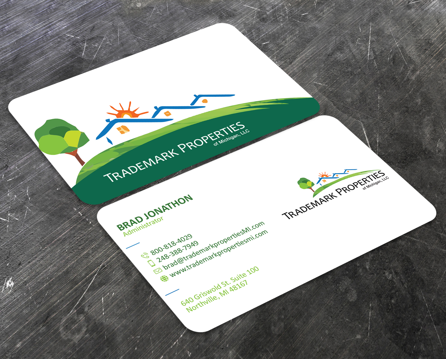 Visitenkarten-Design von Verified artistry (Design garden) für Trademark Properties of Michigan, LLC | Design #25510269
