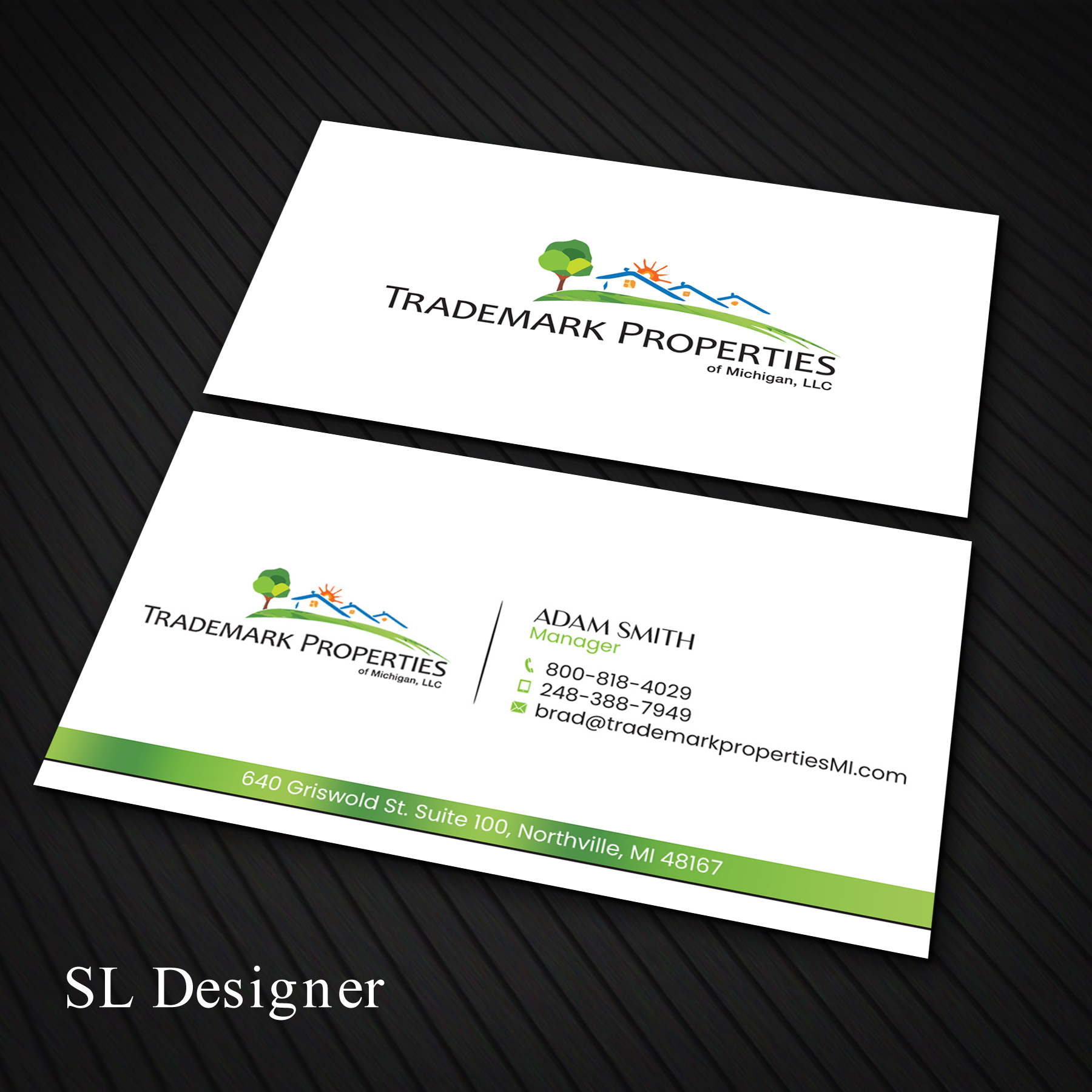 Business Card Design by SL Designer for Trademark Properties of Michigan, LLC | Design #25496259