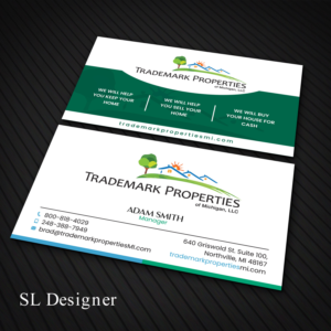 Business Card Design by SL Designer for Trademark Properties of Michigan, LLC | Design: #25496617