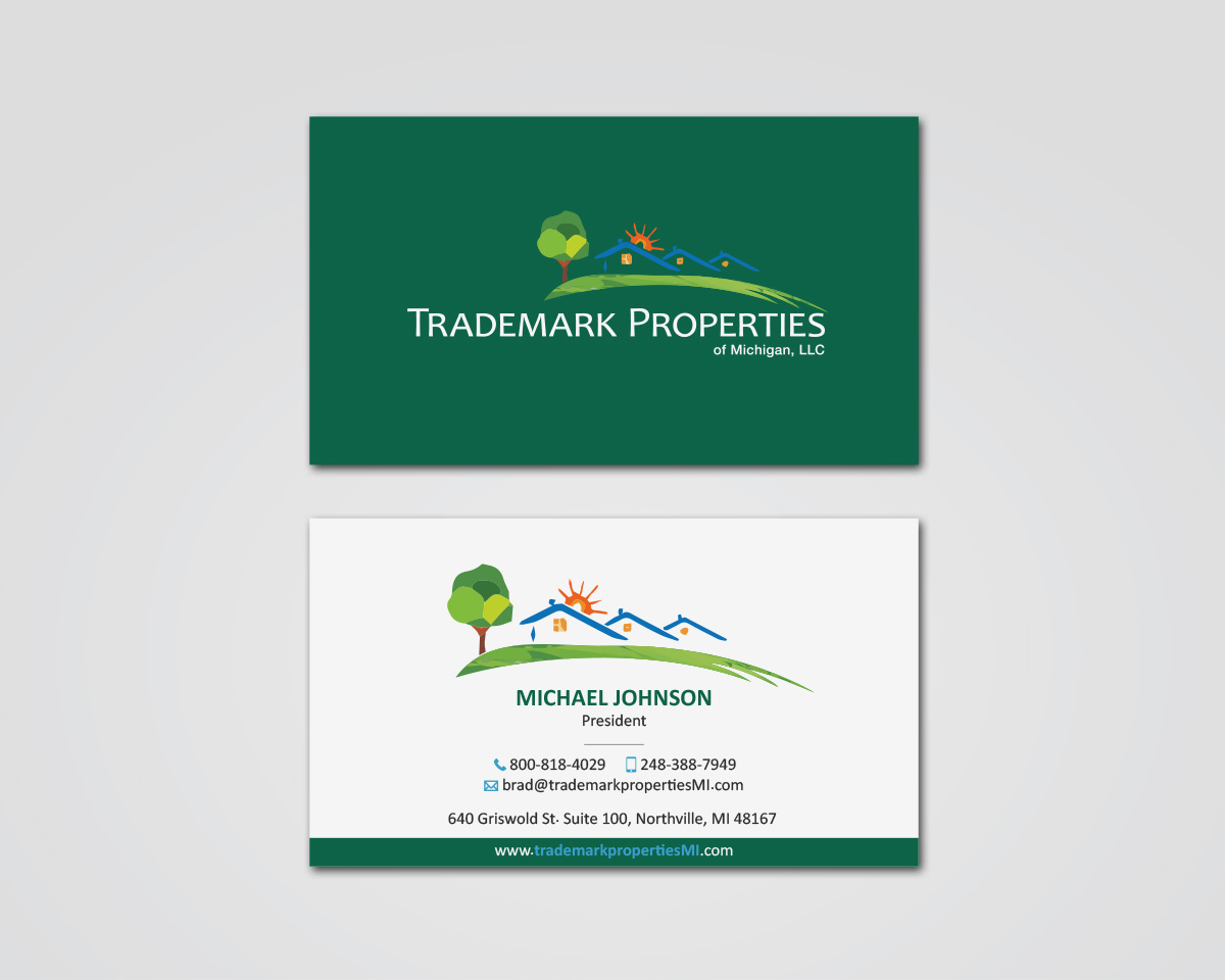 Diseño de Tarjeta de Presentación por MDesign para Trademark Properties of Michigan, LLC | Diseño #25504293