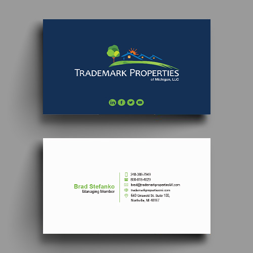 Business Card Design by HAKIMA 2 for Trademark Properties of Michigan, LLC | Design: #25508723