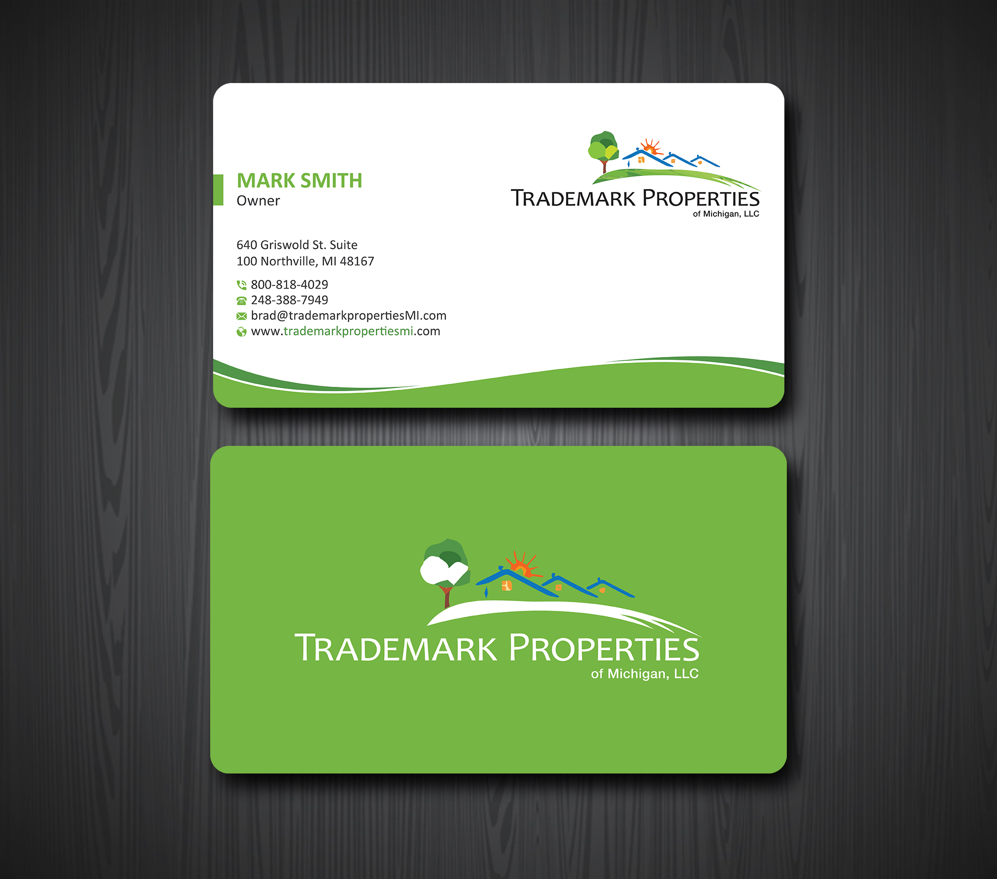 Business Card Design by Uttom 2 for Trademark Properties of Michigan, LLC | Design #25499888