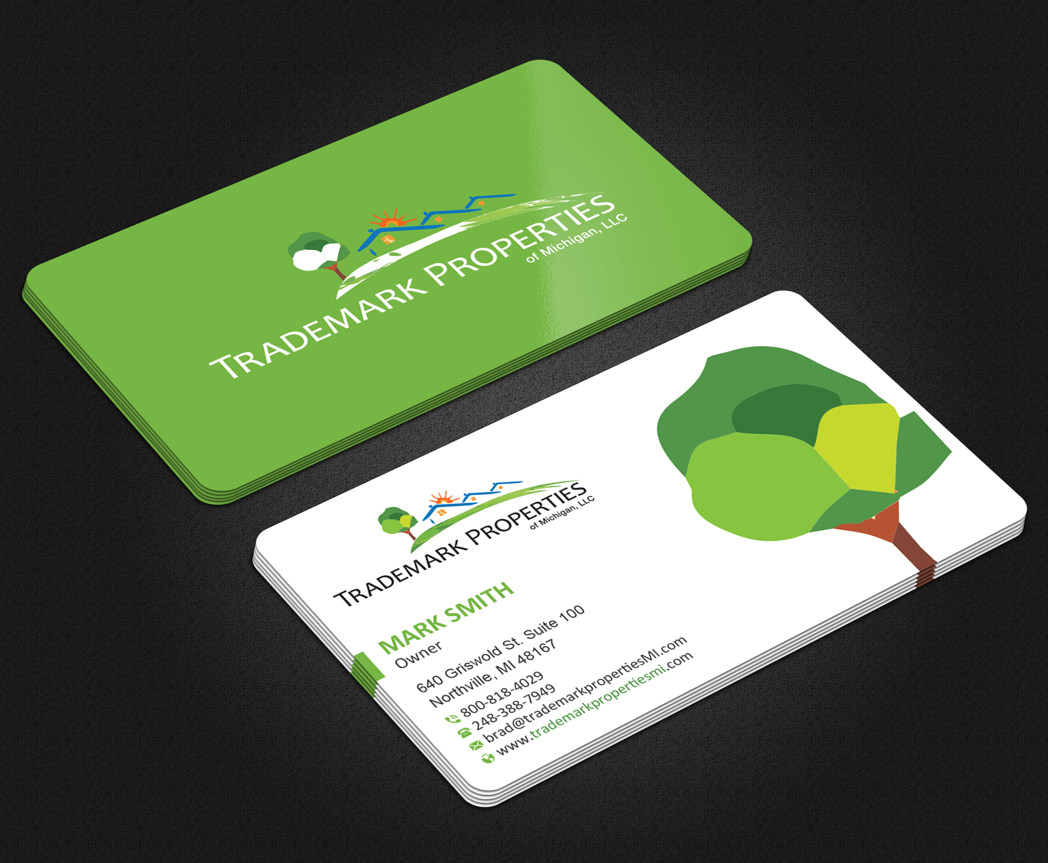 Diseño de Tarjeta de Presentación por Uttom 2 para Trademark Properties of Michigan, LLC | Diseño #25499891
