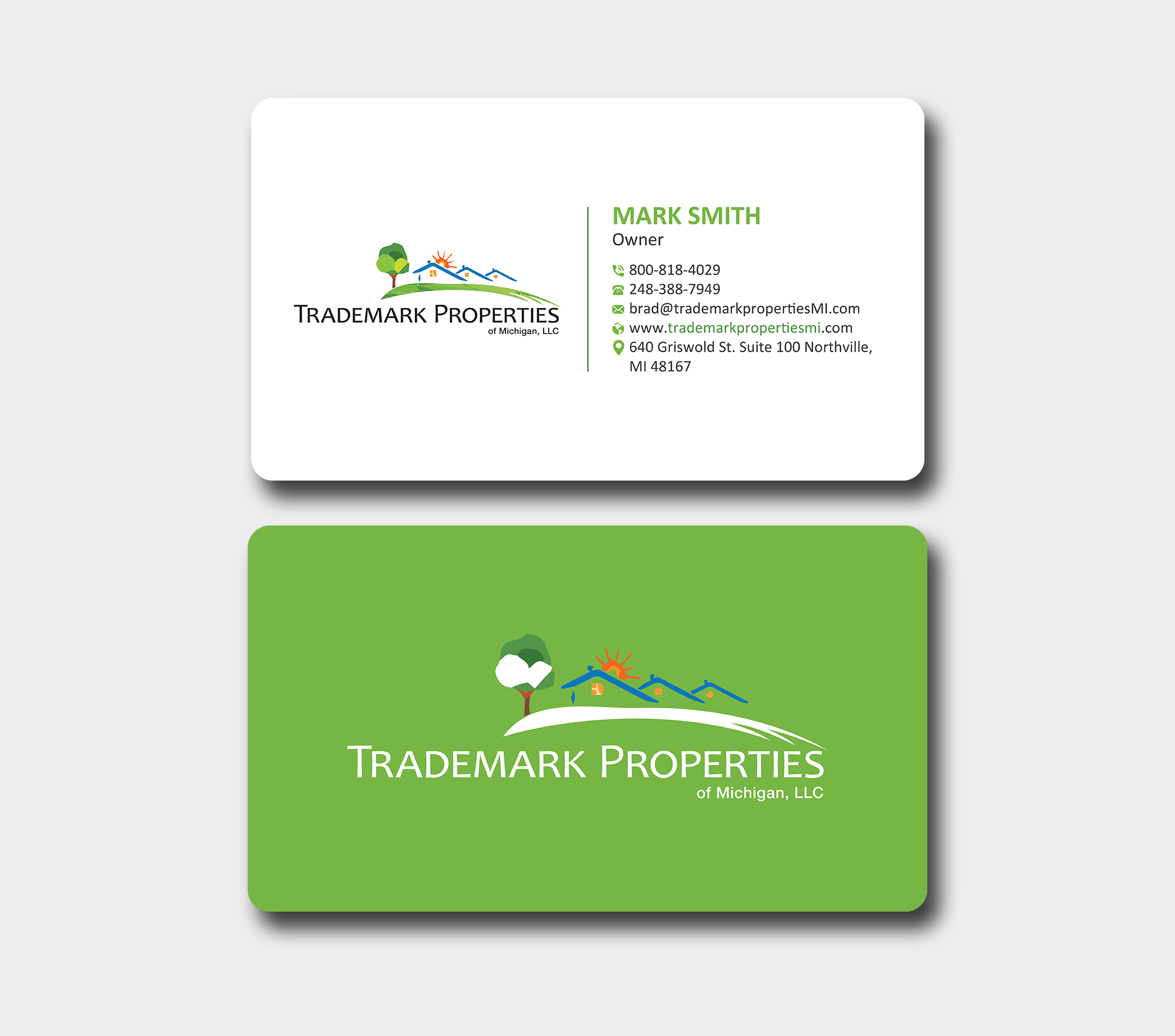 Business Card Design by Uttom 2 for Trademark Properties of Michigan, LLC | Design #25499895
