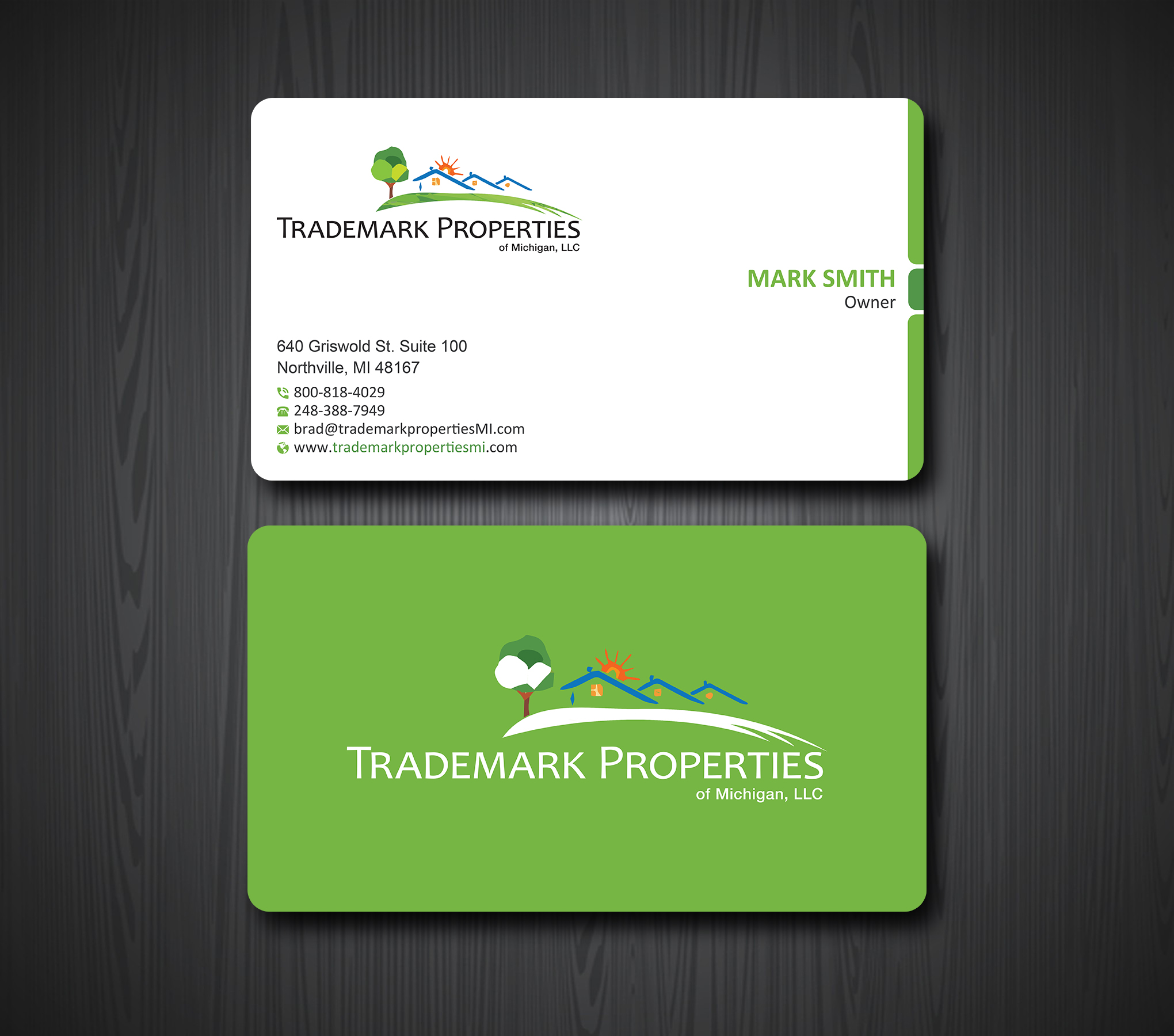 Visitenkarten-Design von Uttom 2 für Trademark Properties of Michigan, LLC | Design #25499896