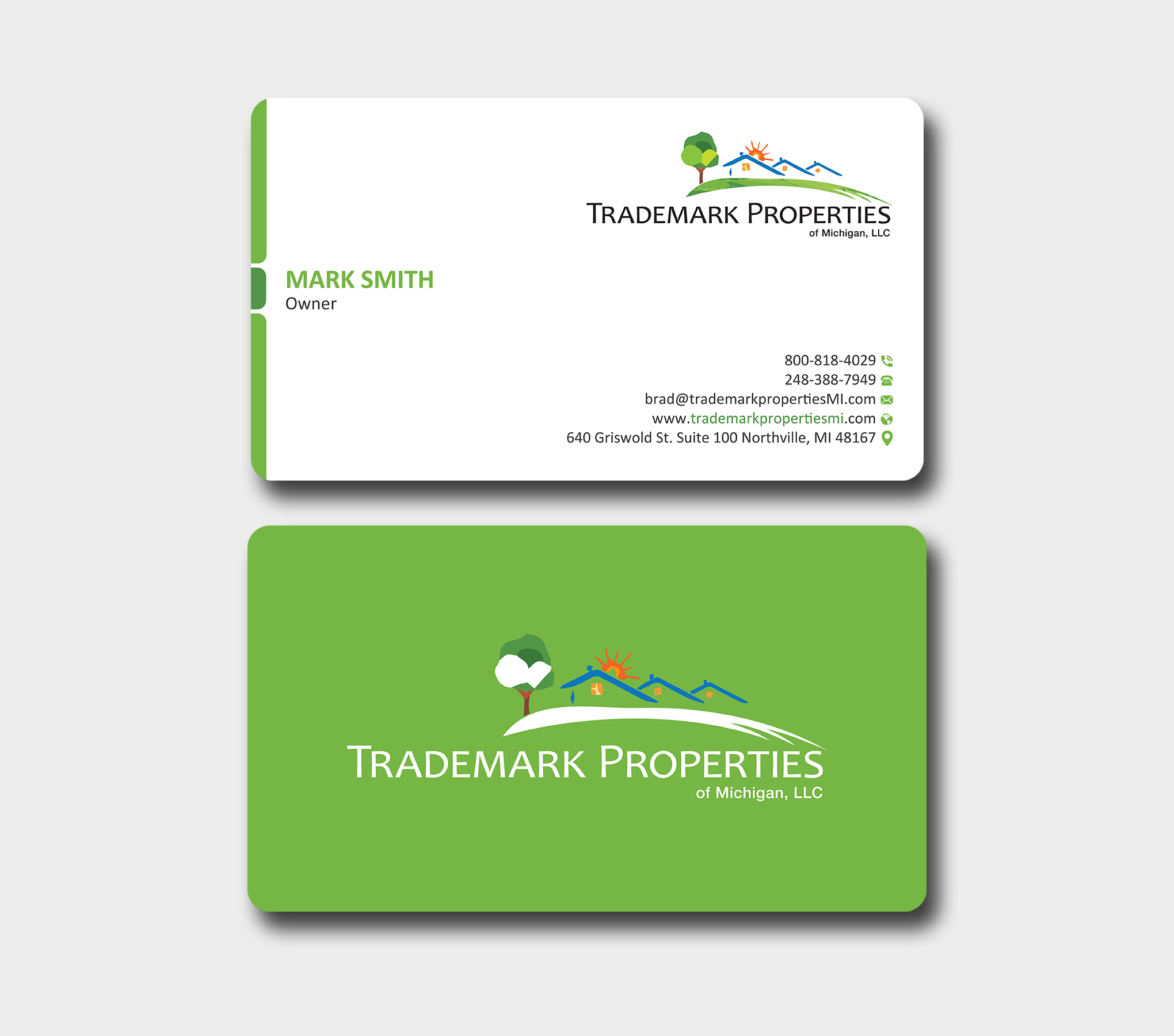 Business Card Design by Uttom 2 for Trademark Properties of Michigan, LLC | Design #25499897