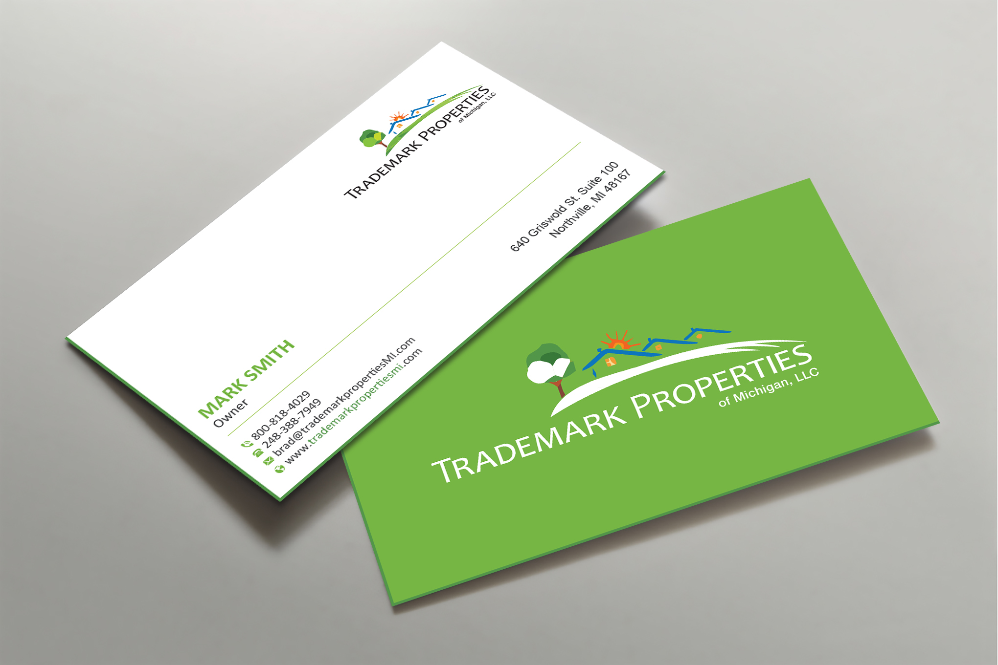 Business Card Design by Uttom 2 for Trademark Properties of Michigan, LLC | Design #25499898
