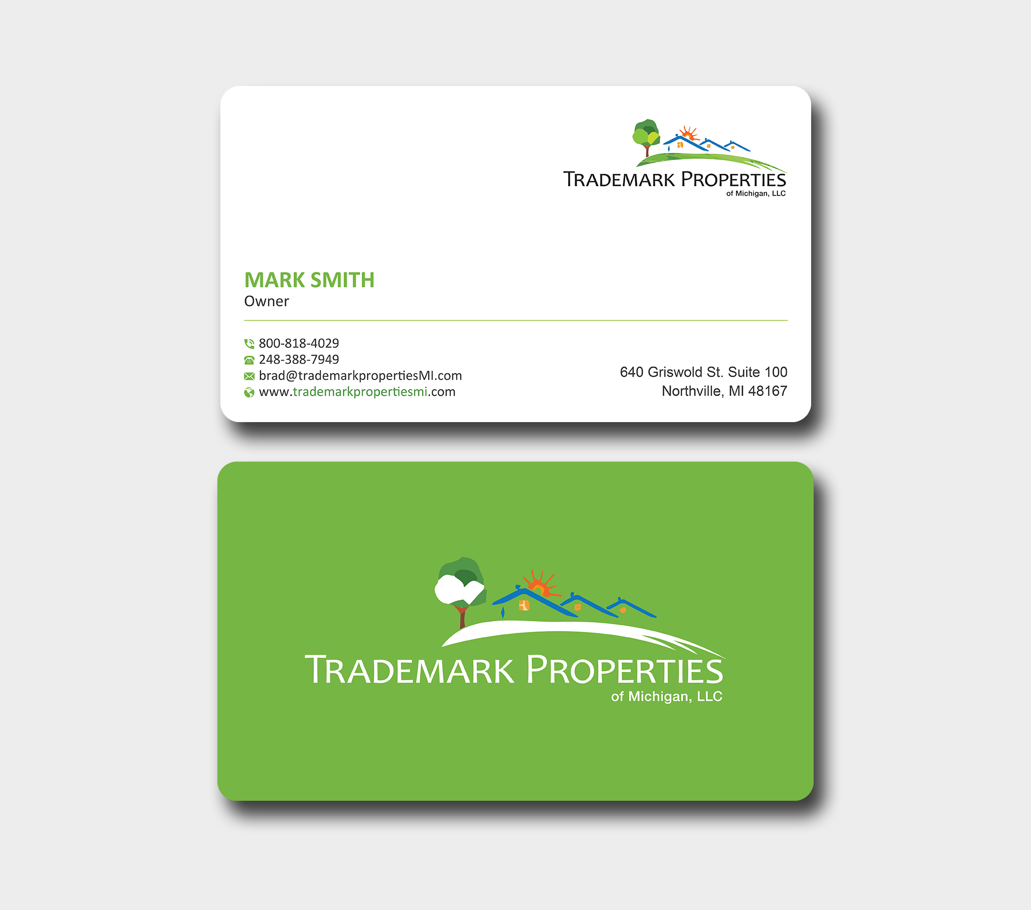 Business Card Design by Uttom 2 for Trademark Properties of Michigan, LLC | Design #25499914