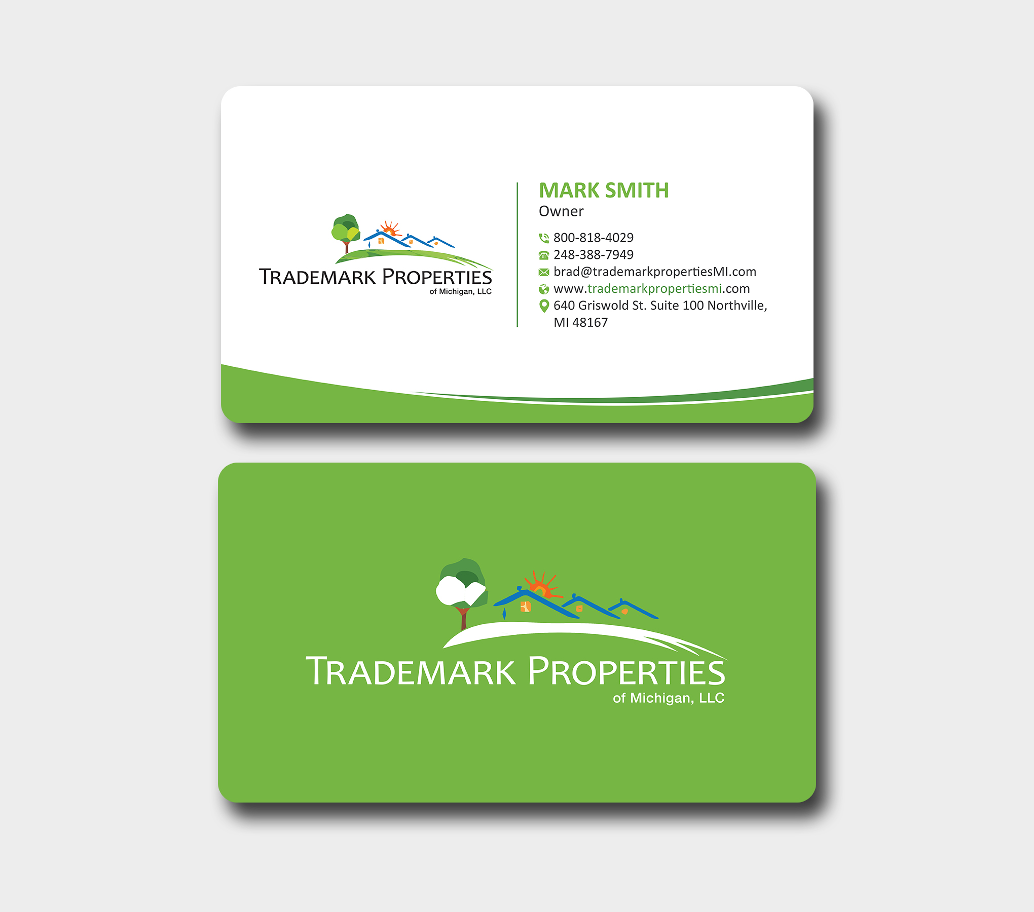 Business Card Design by Uttom 2 for Trademark Properties of Michigan, LLC | Design #25499915