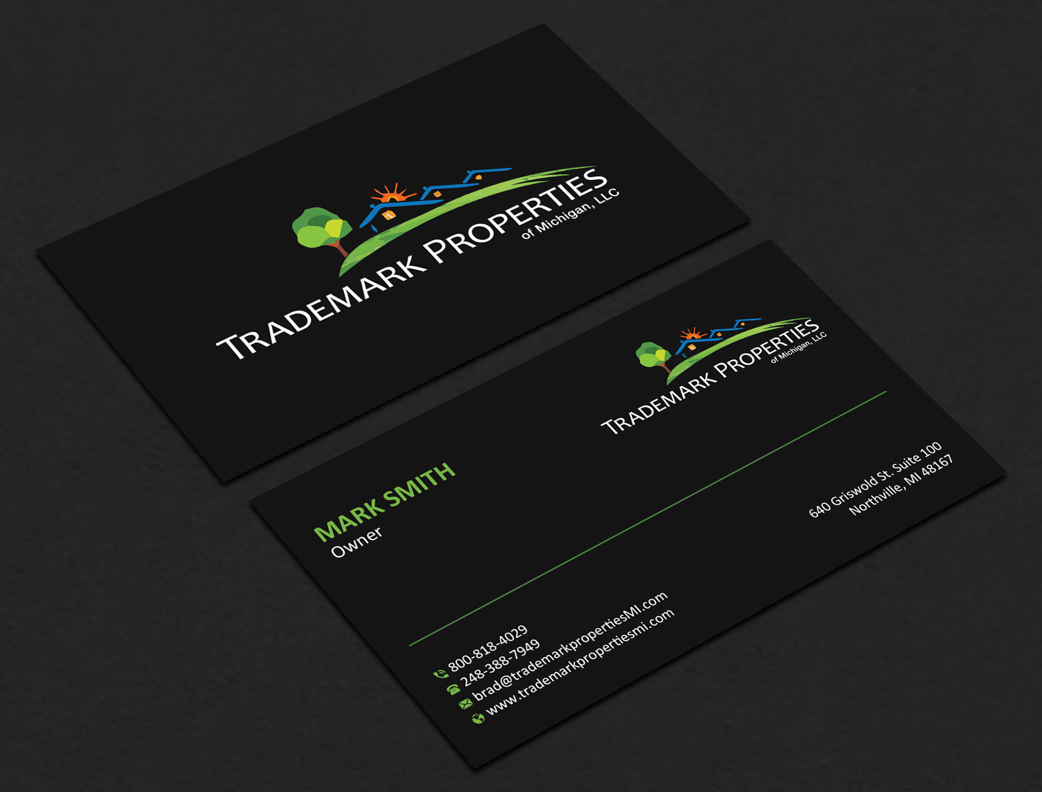 Design de Carte de Visite par Uttom 2 pour Trademark Properties of Michigan, LLC | Design #25499918