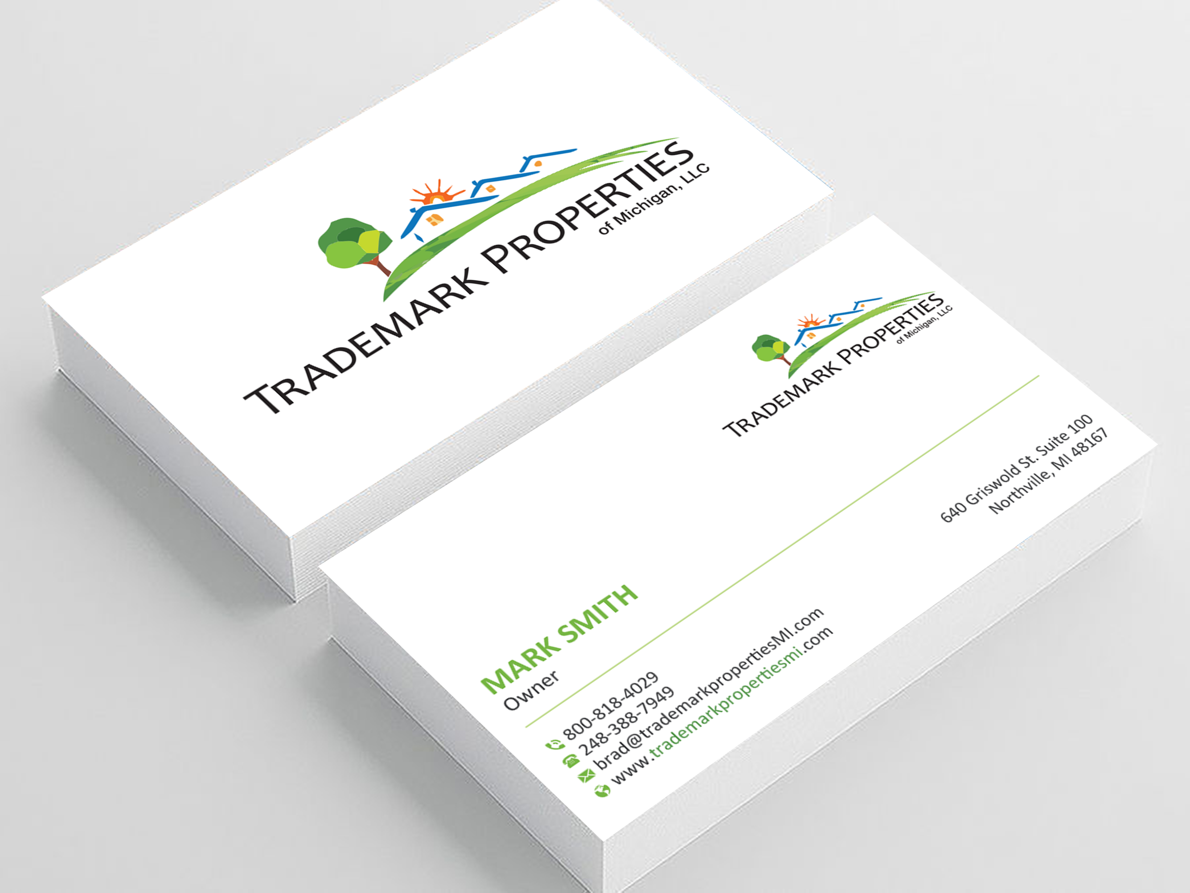 Diseño de Tarjeta de Presentación por Uttom 2 para Trademark Properties of Michigan, LLC | Diseño #25506854