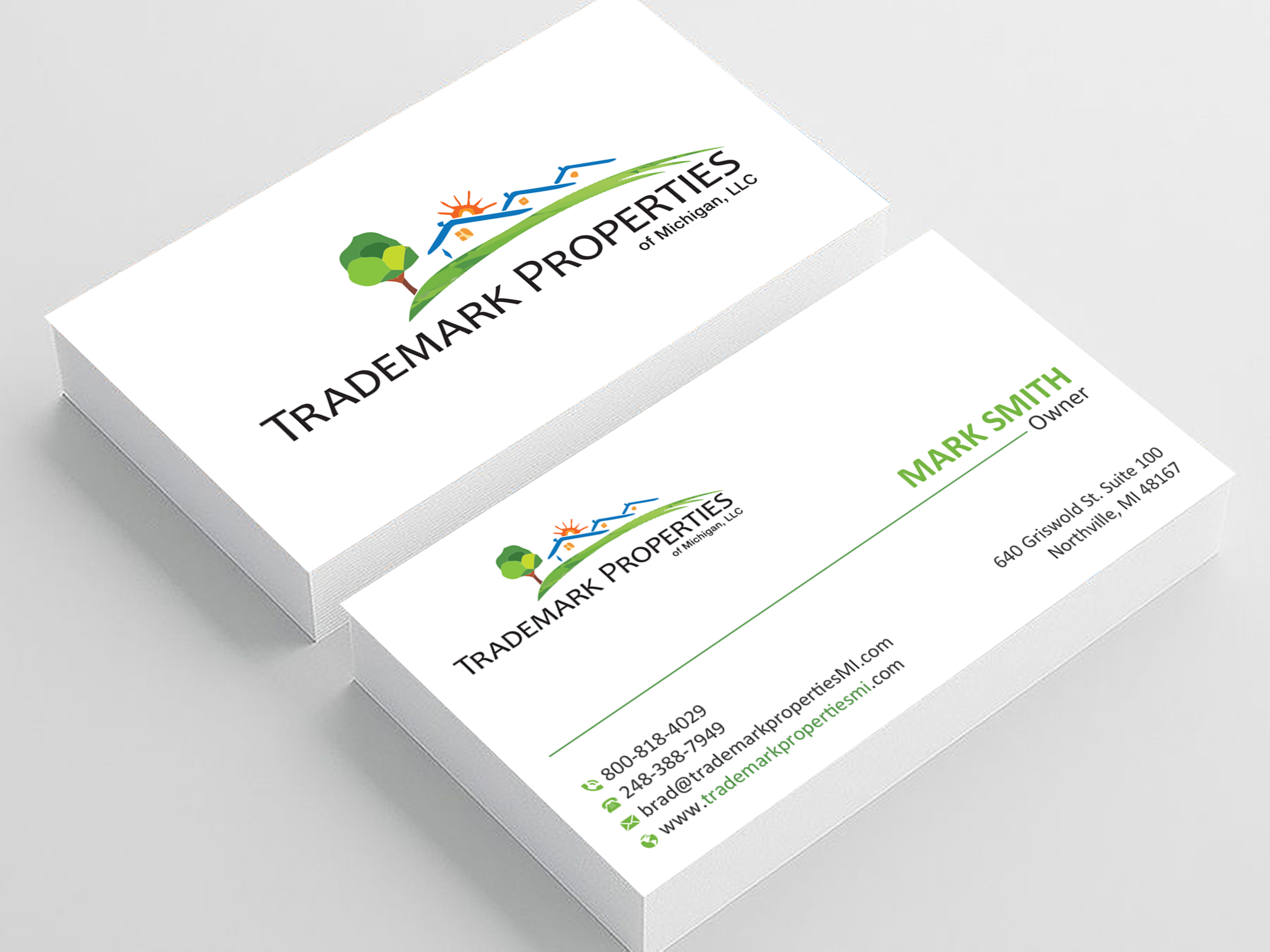 Diseño de Tarjeta de Presentación por Uttom 2 para Trademark Properties of Michigan, LLC | Diseño #25506856