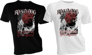 Motorcycle Apparel eCommerce Business needs Road Dog Club Shirt design | T-shirt Design by bacujkov