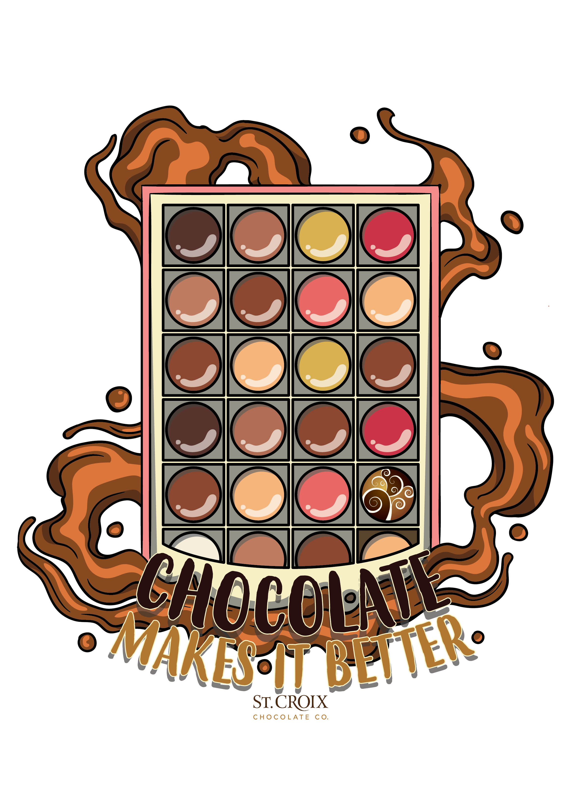 T-shirt Design by Zulf_iqbal for St. Croix Chocolate Company | Design #25513366