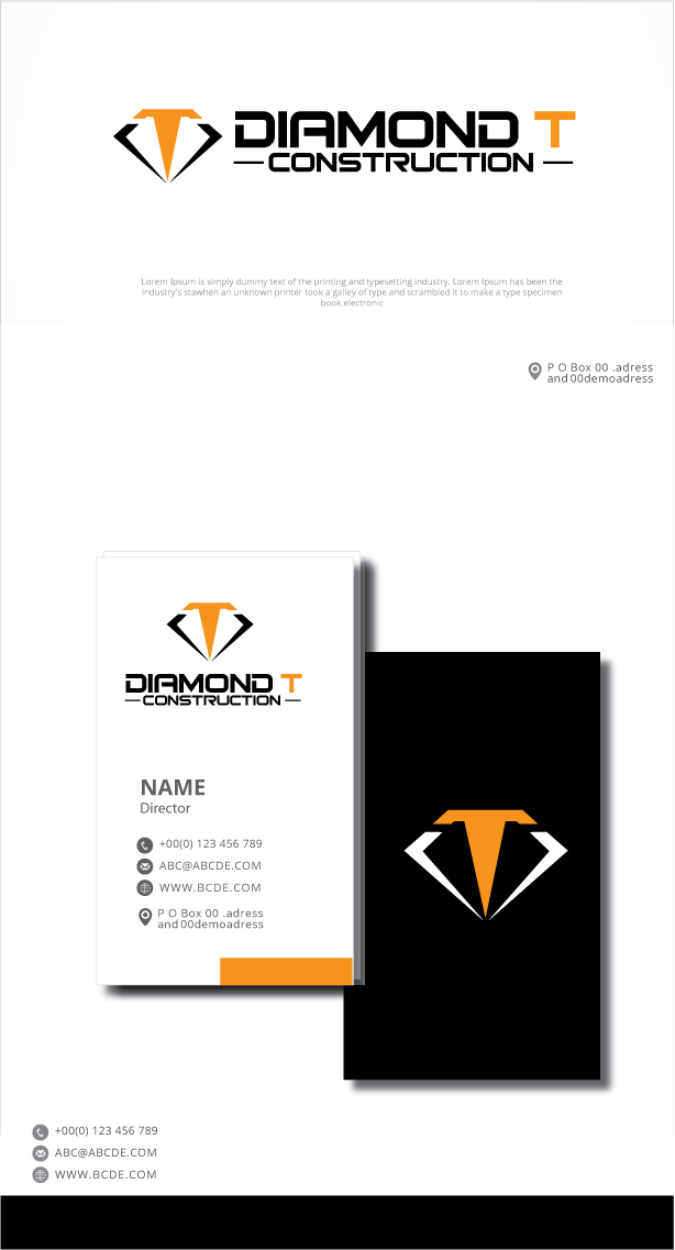 Logo Design by graphicevolution for Diamond T Construction  | Design #25500763