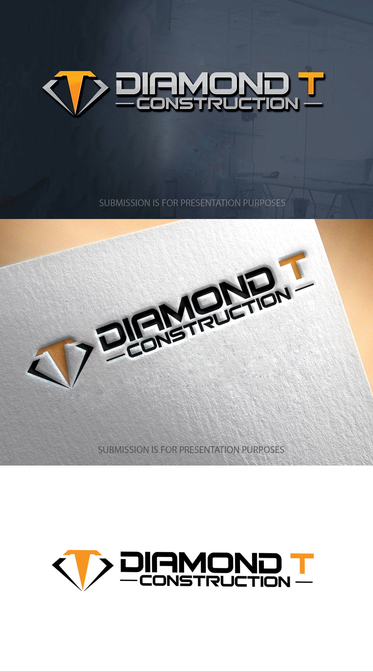 Logo Design by graphicevolution for Diamond T Construction  | Design #25500764