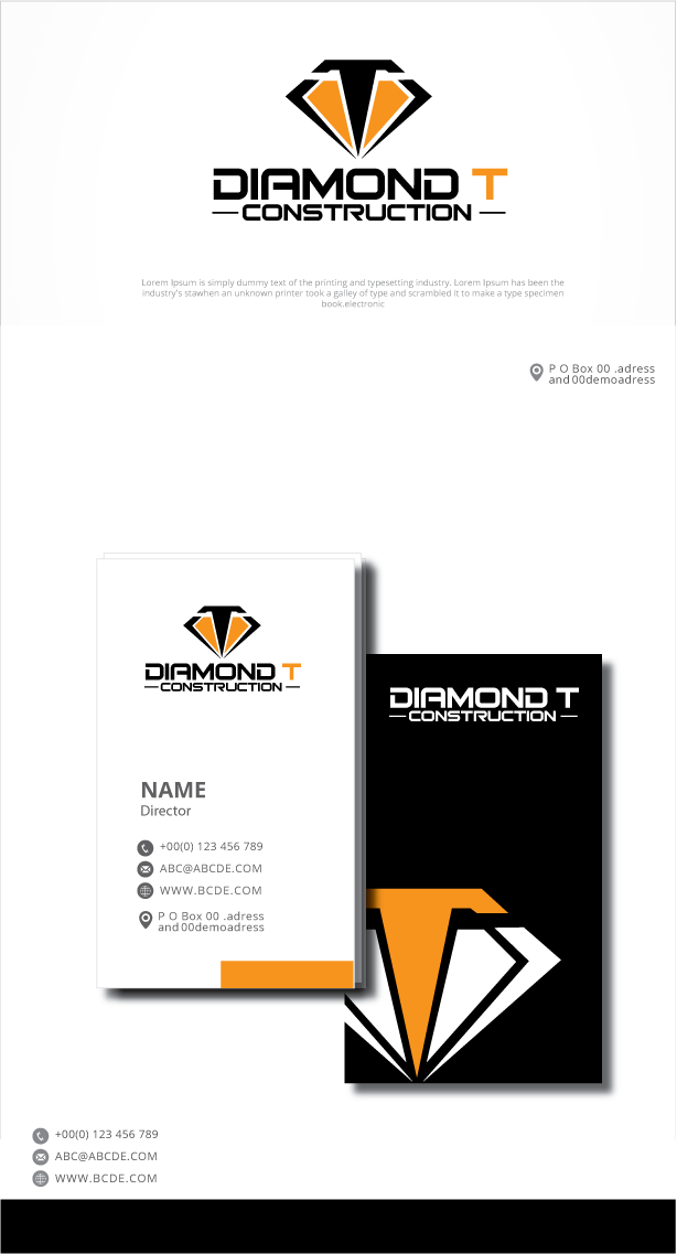 Logo Design by graphicevolution for Diamond T Construction  | Design #25500770