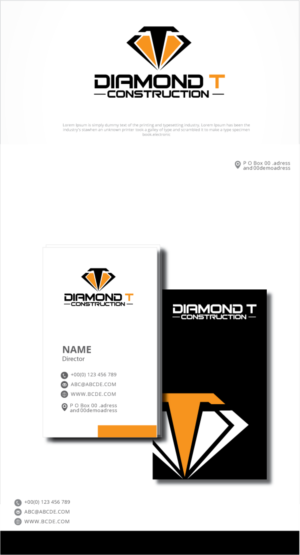 Logo Design by graphicevolution for Diamond T Construction  | Design: #25500770