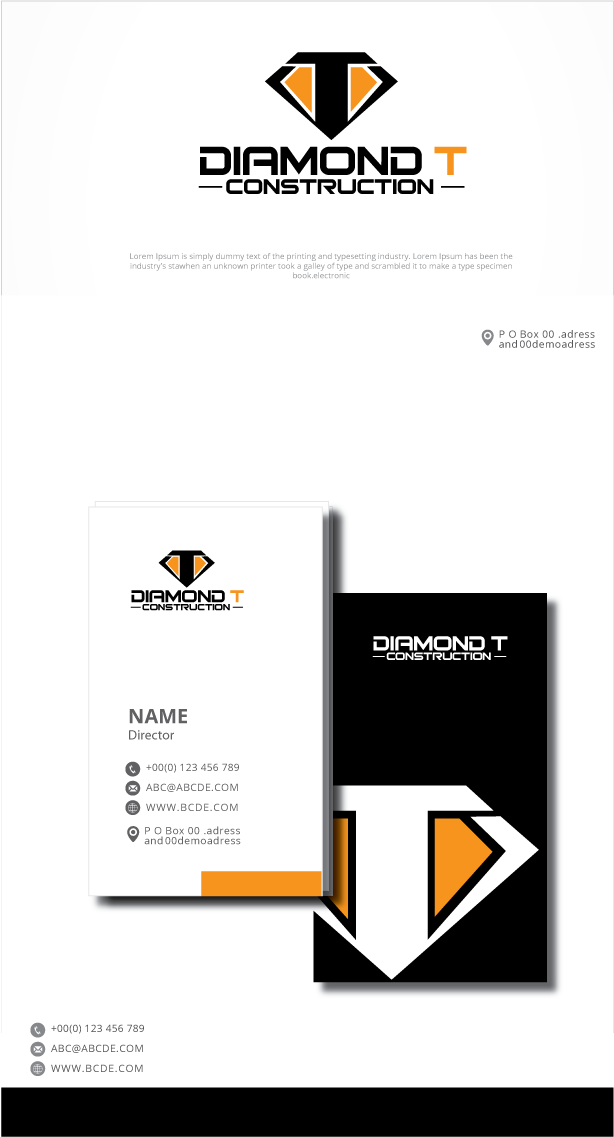 Logo Design by graphicevolution for Diamond T Construction  | Design #25508637