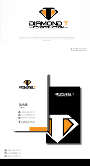 Logo Design by graphicevolution for Diamond T Construction  | Design: #25508637