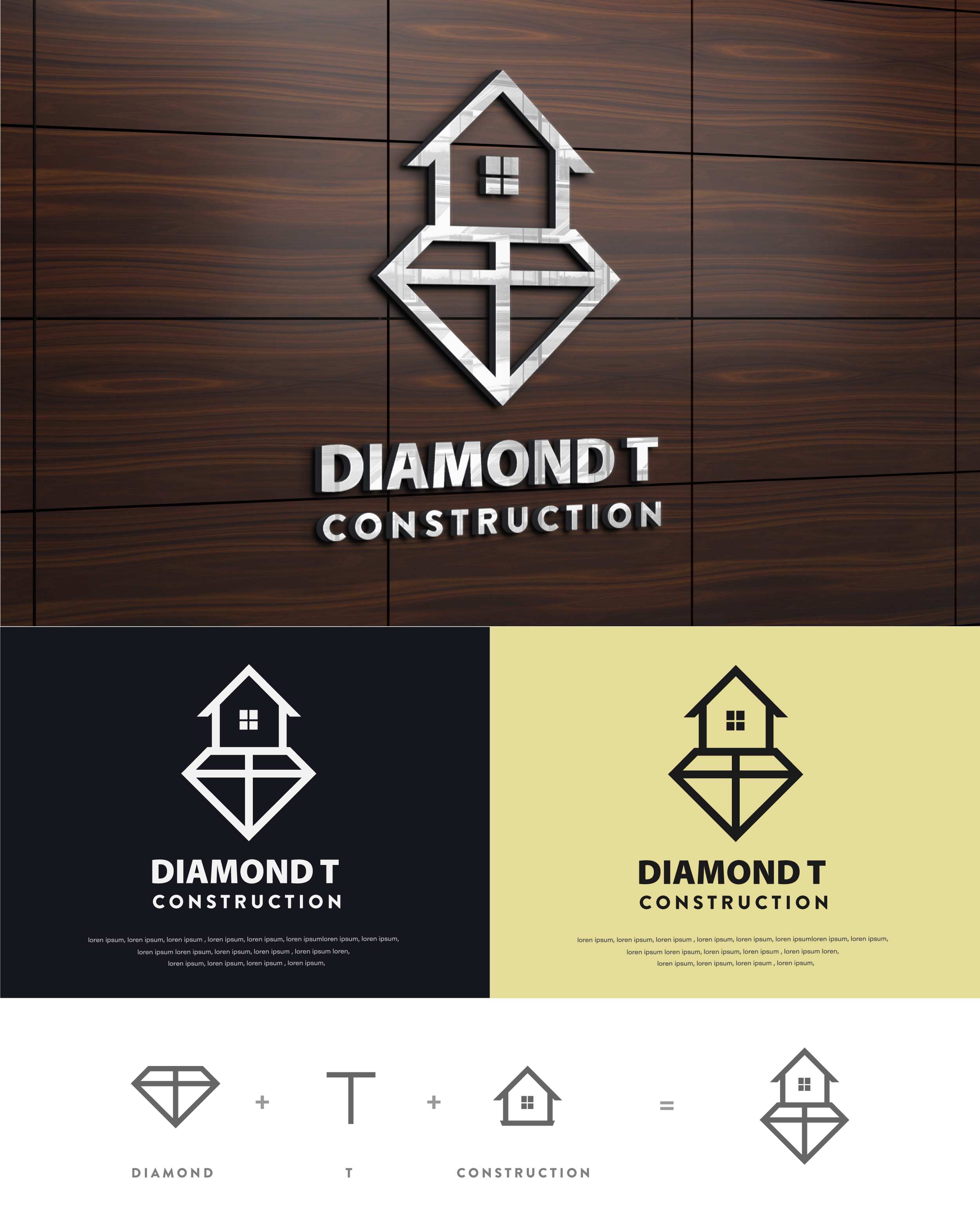 Logo-Design von Min2 für Diamond T Construction  | Design #25537276