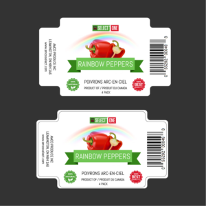 Rainbow Pepper Label for Grocery stores (4pk bell peppers) | Etikett-Design von OroojF