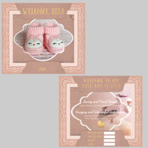Baby Girl Ella Birth Announcement for Dec 1st 2020 | Diseño de Papelería por elveneclipse