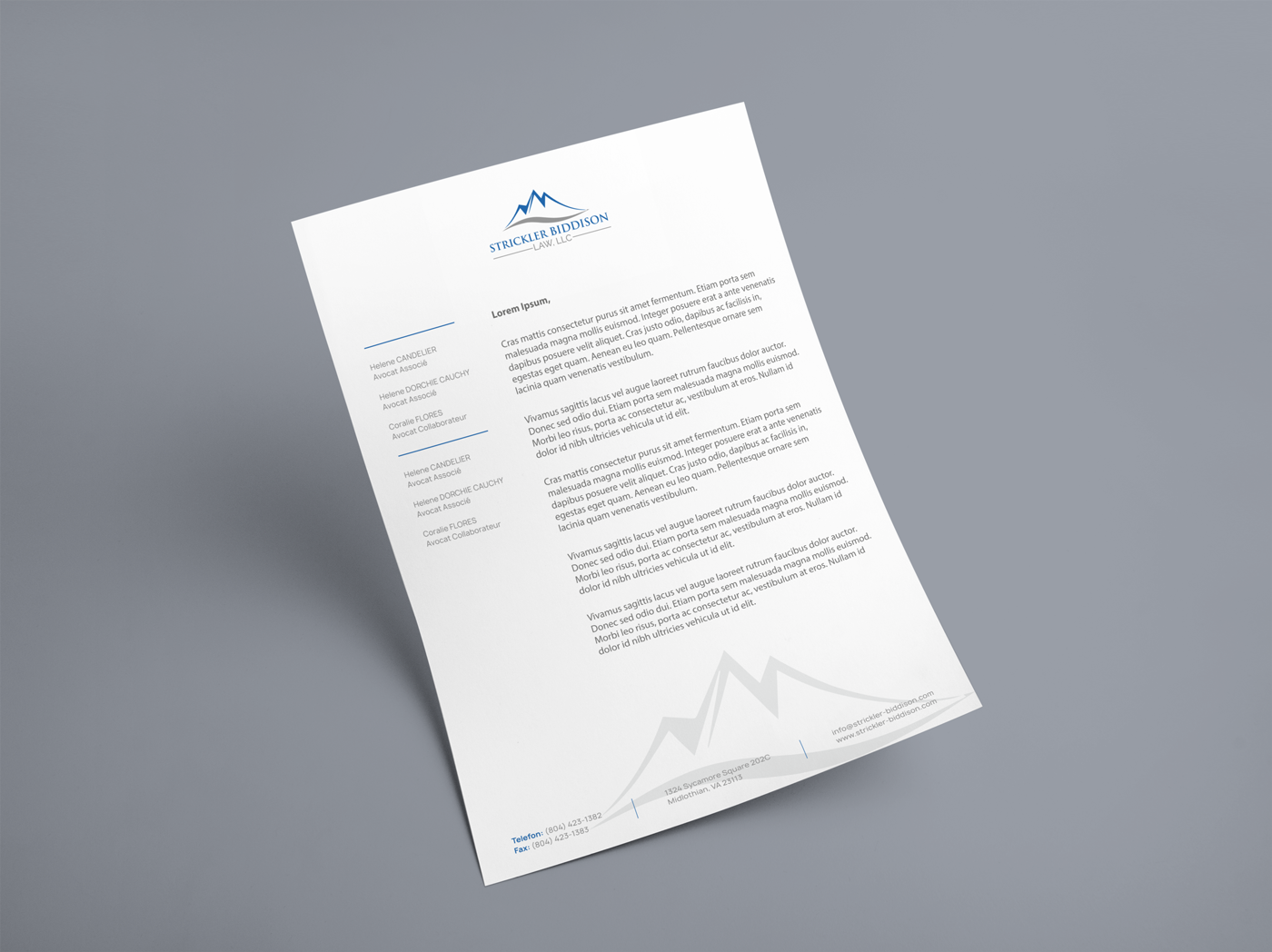 Letterhead Design by HYPdesign for Stevens, Littman, Biddison, Tharp & Weinberg, LLC  | Design #25514902