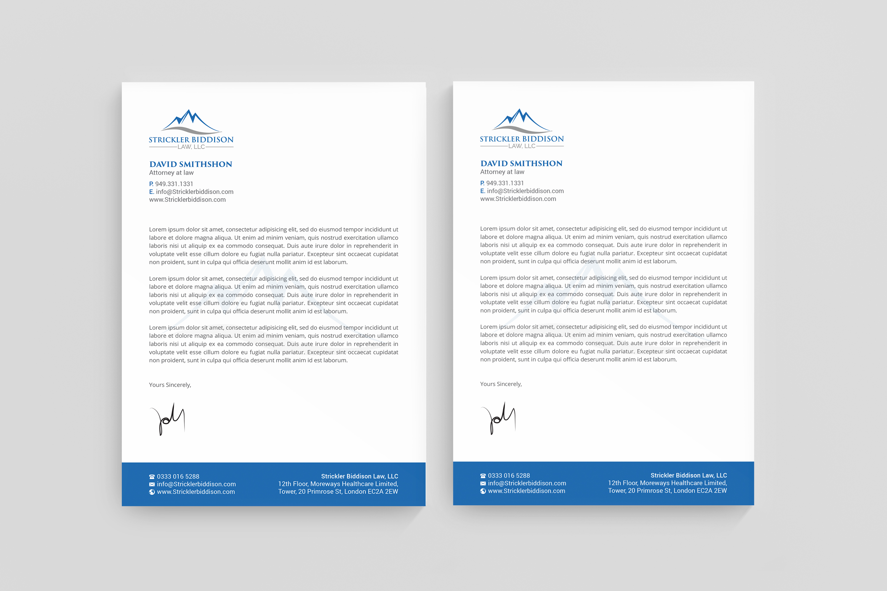 Letterhead Design by R.design for Stevens, Littman, Biddison, Tharp & Weinberg, LLC  | Design #25513001