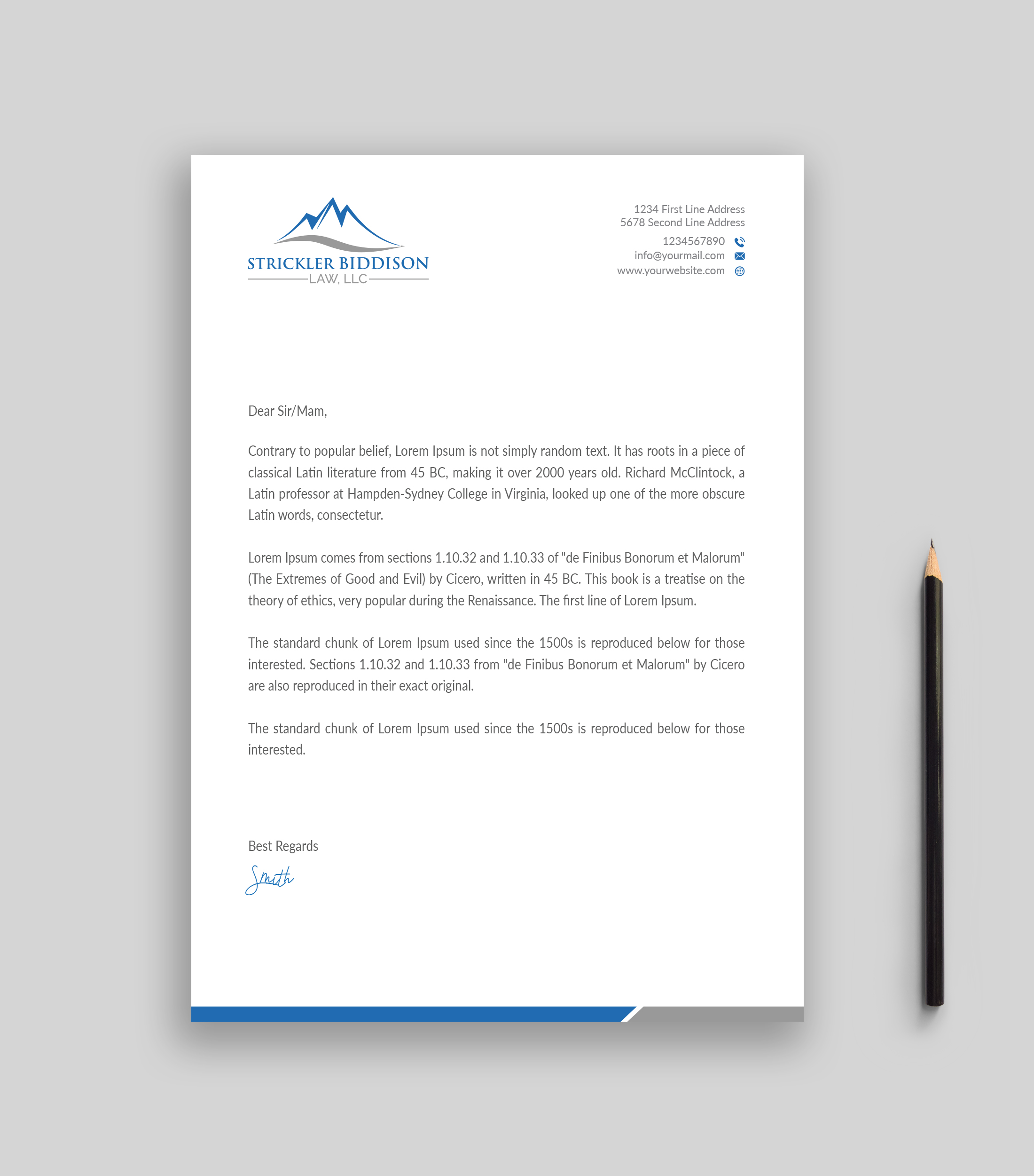 Letterhead Design by Musa. A for Stevens, Littman, Biddison, Tharp & Weinberg, LLC  | Design #25514716