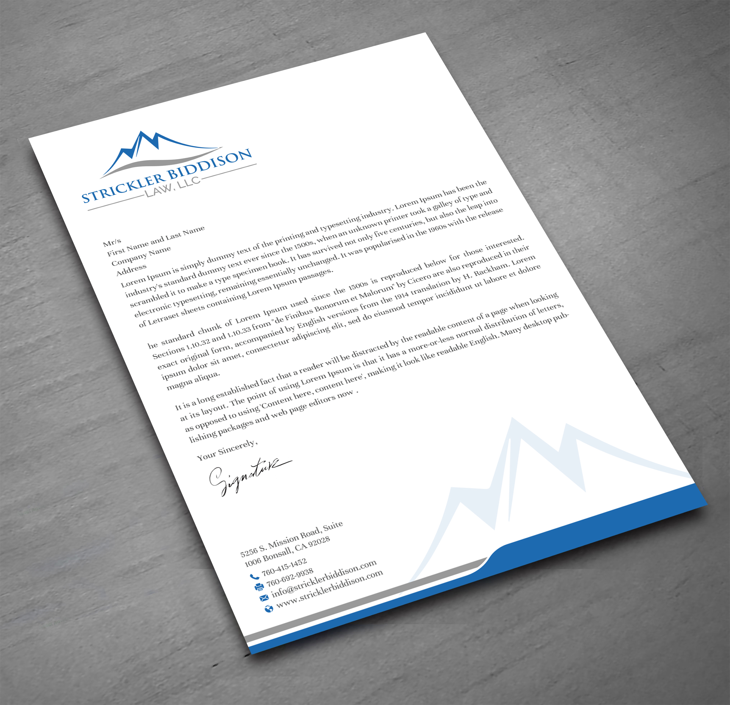 Letterhead Design by Uttom 2 for Stevens, Littman, Biddison, Tharp & Weinberg, LLC  | Design #25513400