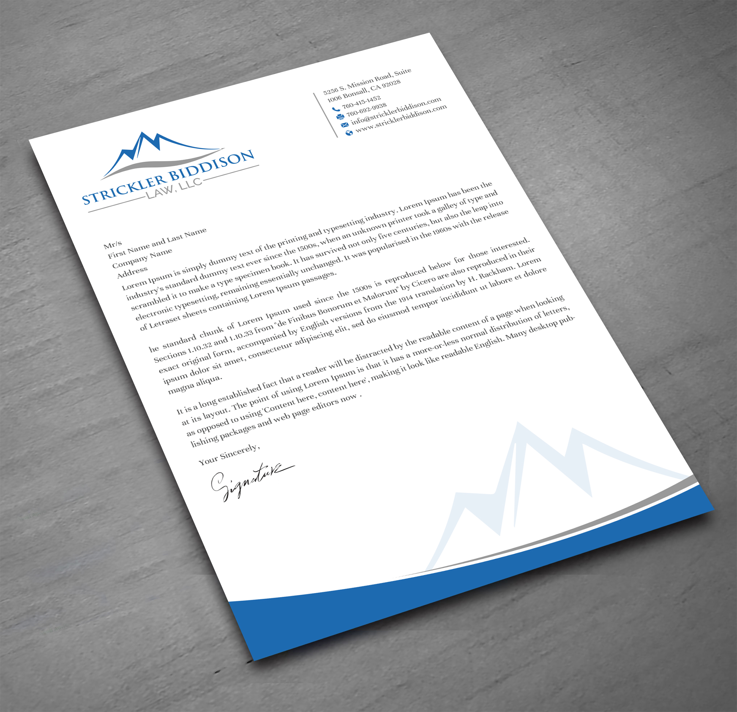Letterhead Design by Uttom 2 for Stevens, Littman, Biddison, Tharp & Weinberg, LLC  | Design #25513412