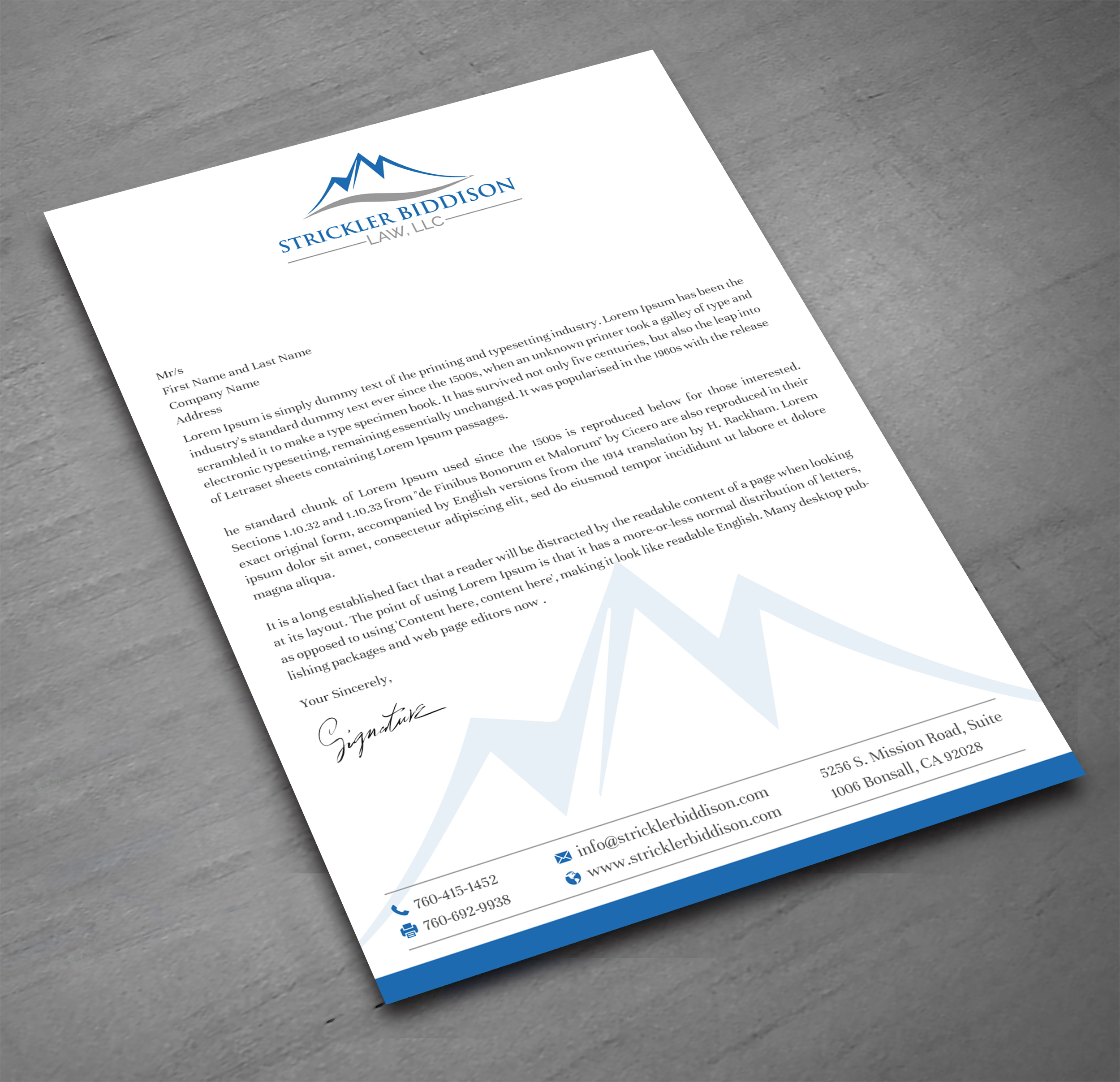Letterhead Design by Uttom 2 for Stevens, Littman, Biddison, Tharp & Weinberg, LLC  | Design #25513413